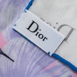 Pre Owned Dior Multicolor Flora And Fauna Printed Silk Scarf