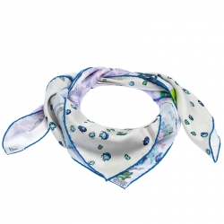 Pre Owned Dior Multicolor Flora And Fauna Printed Silk Scarf
