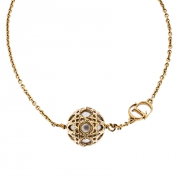 Pre Owned سوار ديور سكريت كاناغ مرصع لؤلؤ صناعي ذهبي اللون