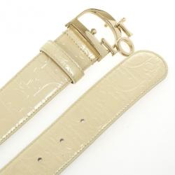 مملوكة مسبقًا Christian Dior Cream Patent Diorissimo Belt 
