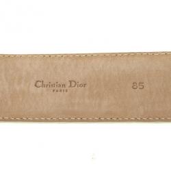 مملوكة مسبقًا Christian Dior Cream Patent Diorissimo Belt 