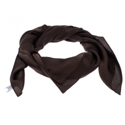 مملوكة مسبقًا Dior Brown Oblique Monogram Silk Square Scarf