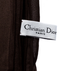 مملوكة مسبقًا Dior Brown Oblique Monogram Silk Square Scarf