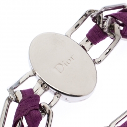 Pre Owned سوار ديور بسلسلة بنفسجي فضي اللون