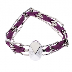 Pre Owned سوار ديور بسلسلة بنفسجي فضي اللون