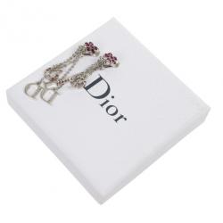 مملوكة مسبقًا Christian Dior Mini Flower Purple Rhinestones Earrings