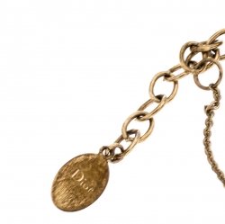 مملوكة مسبقًا Dior Gold Tone Crystal Christian Me Zodiac Scorpion Pendant Necklace