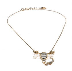 مملوكة مسبقًا Dior Gold Tone Crystal Christian Me Zodiac Scorpion Pendant Necklace