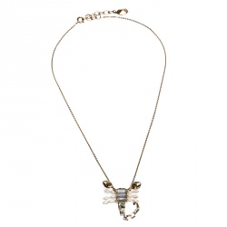 مملوكة مسبقًا Dior Gold Tone Crystal Christian Me Zodiac Scorpion Pendant Necklace