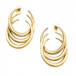 Pre Owned أقراط ديور حلقة طويلة حلية حرف C ذهبية اللون