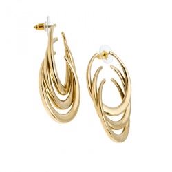 Pre Owned أقراط ديور حلقة طويلة حلية حرف C ذهبية اللون