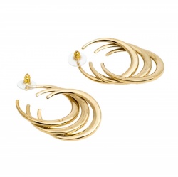 Pre Owned أقراط ديور حلقة طويلة حلية حرف C ذهبية اللون