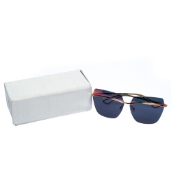 Pre Owned نظارة شمسية ديور ديورميتاليك كبيرة عاكسة ذهبية اللون / ثنائية اللون