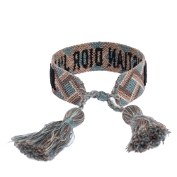 مملوكة مسبقًا Dior J'adior Multicolor Woven Cotton Adjustable Tassel Bracelet