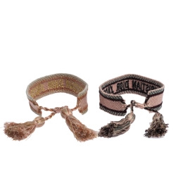 مملوكة مسبقًا Dior J'adior Multicolor Woven Cotton Set of Two Adjustable Tassel Bracelets