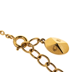مملوكة مسبقًا Dior Crystal Heart Star Charm Gold Tone Bracelet 