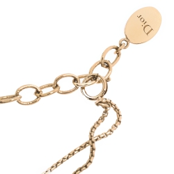 Pre Owned سوار ديور ذهبي اللون كريستال بالشعار