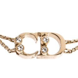 Pre Owned سوار ديور ذهبي اللون كريستال بالشعار