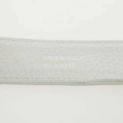 Pre Owned Dior White Leather 'CD' Logo Belt 85 CM