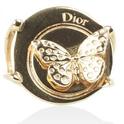 مملوكة مسبقًا Christian Dior Butterfly Metal Ring Size 54.5