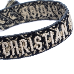 Pre Owned Dior J'adior Multicolor Woven Cotton Set of Two Adjustable Tassel Bracelets