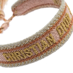 Dior J'adior Multicolor Woven Cotton Set of Two Adjustable Tassel Bracelets