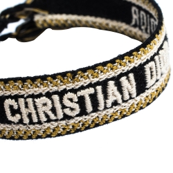 Pre Owned Dior J'adior Multicolor Woven Cotton Set of Two Adjustable Tassel Bracelets