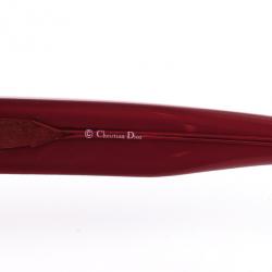 Pre Owned Dior 60'S 1 Tortoise & Red Frame Square Women Sunglasses