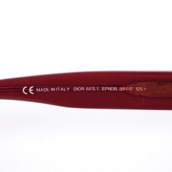 Pre Owned Dior 60'S 1 Tortoise & Red Frame Square Women Sunglasses