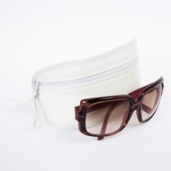 Pre Owned Dior 60'S 1 Tortoise & Red Frame Square Women Sunglasses