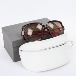 Pre Owned Dior 60'S 1 Tortoise & Red Frame Square Women Sunglasses
