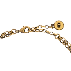 Pre Owned Dior Aged Gold Tone Amulettes d'Amour Layered Necklace