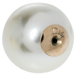 مملوكة مسبقًا Dior Tribales Faux Pearl Gold Tone Metal Stud Earrings