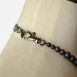 Pre Owned Christian Dior Black Beads Resin Necklace