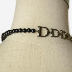 Pre Owned Christian Dior Black Beads Resin Necklace