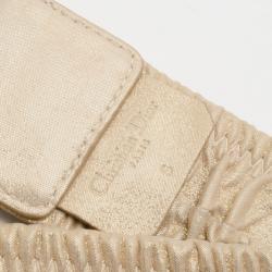 Pre Owned Christian Dior Dull Gold Belt Size S