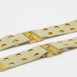 مملوكة مسبقًا Dior Cream Bracelet and Collar with Golden Details