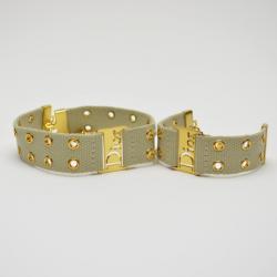 مملوكة مسبقًا Dior Cream Bracelet and Collar with Golden Details