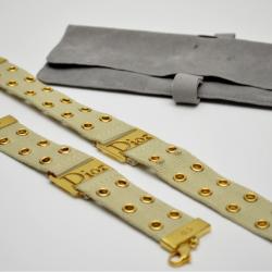 مملوكة مسبقًا Dior Cream Bracelet and Collar with Golden Details