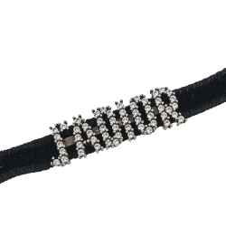 Pre Owned Dior Black Velvet Crystal J’Adior Choker Necklace 