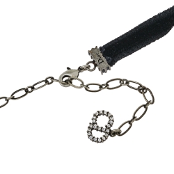 Pre Owned Dior Black Velvet Crystal J’Adior Choker Necklace 