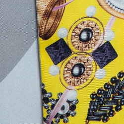 مملوكة مسبقًا Dior Yellow Jewel Print Silk Bandeau Scarf