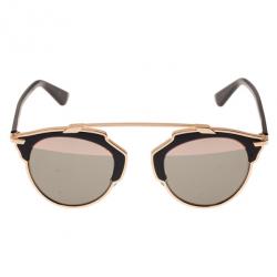 مملوكة مسبقًا نظارات شمسية ديور سو ريل أزرق وذهبي مستديرة