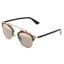 مملوكة مسبقًا نظارات شمسية ديور سو ريل أزرق وذهبي مستديرة