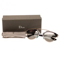 مملوكة مسبقًا نظارات شمسية ديور سو ريل أزرق وذهبي مستديرة