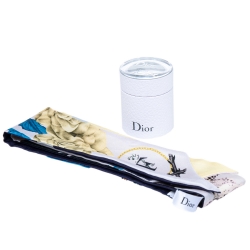 Dior Multicolor Floral Printed Silk Bandeau Scarf