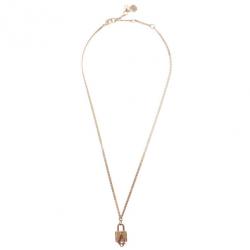 Pre Owned Dior Lock Crystal Pendant Necklace