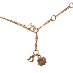 Pre Owned Dior Lock Crystal Pendant Necklace