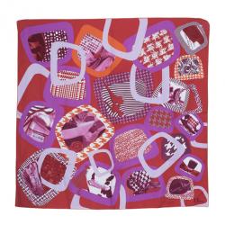 Pre Owned Dior Pink Printed Passage No 84 Square Scarf