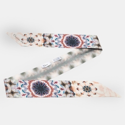 Pre Owned Dior Multicolor Printed Silk Bandeau Scarf